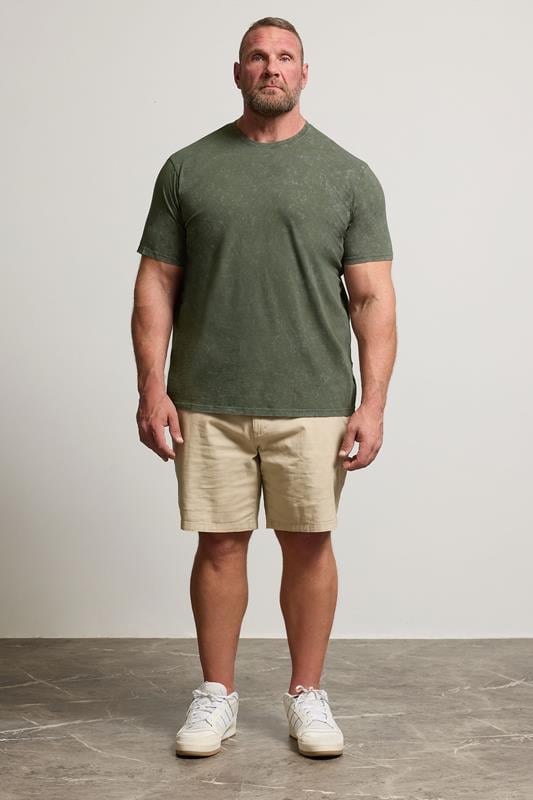 BadRhino Big & Tall 3 PACK Khaki & Navy Acid Wash T-Shirts | BadRhino 3