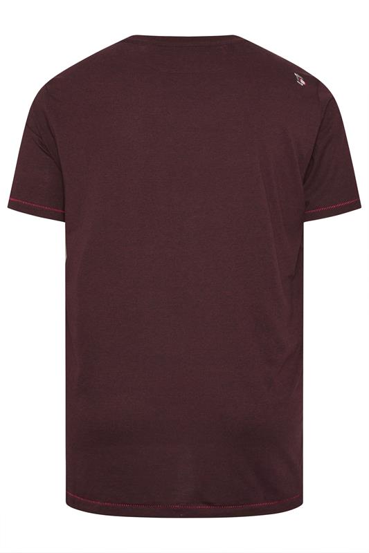 D555 Big & Tall Burgundy Red Guitar Graphic Print T-Shirt | BadRhino 2