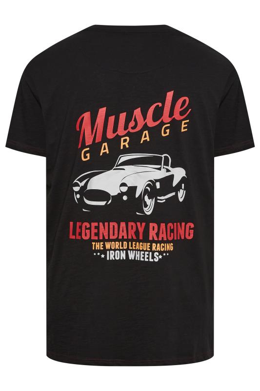 KAM Big & Tall Black 'Legendary Racing' Print T-Shirt | BadRhino 5