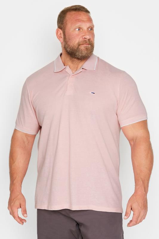 Men's  BadRhino Big & Tall Light Pink Birdseye Polo Shirt