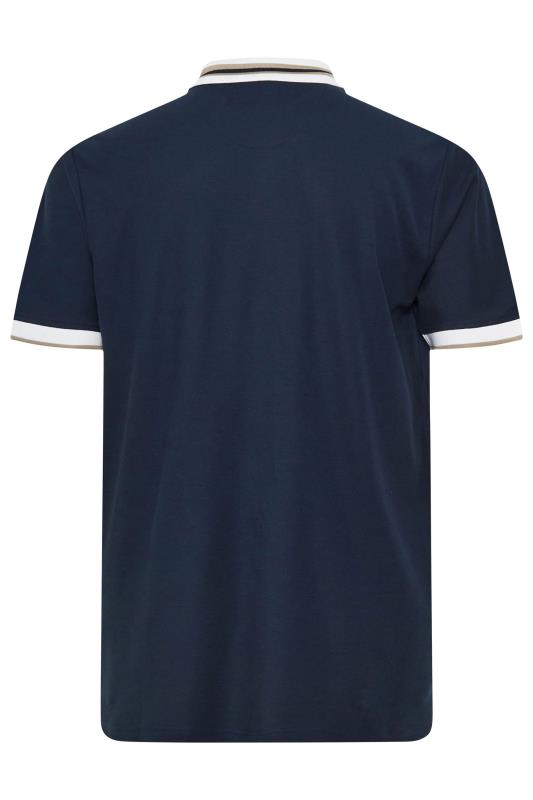 FIRETRAP Big & Tall Navy Blue Jersey Polo Shirt | BadRhino 4