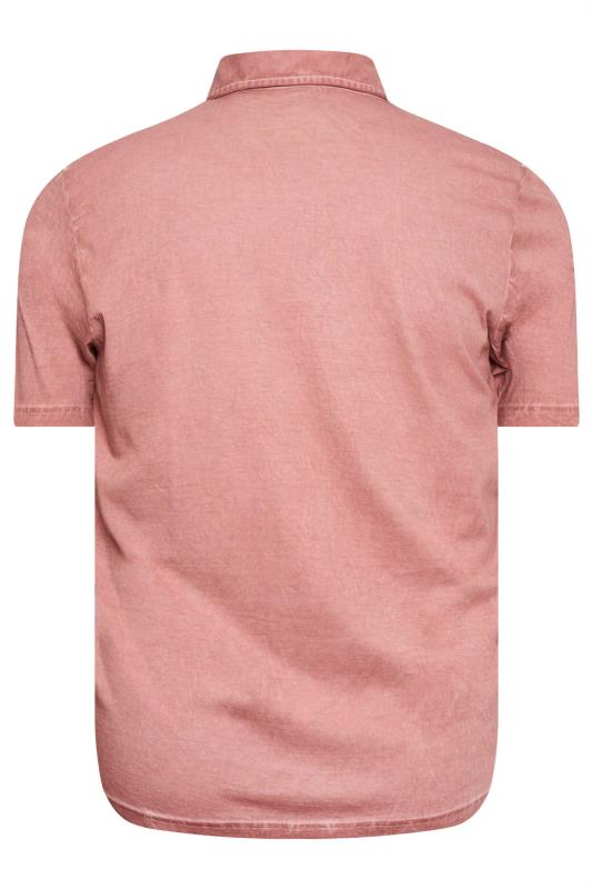 BadRhino Big & Tall Coral Orange Washed Polo Shirt | BadRhino 5