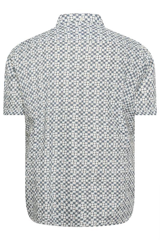 BEN SHERMAN Big & Tall Light Blue Geometric Print Shirt | BadRhino 4