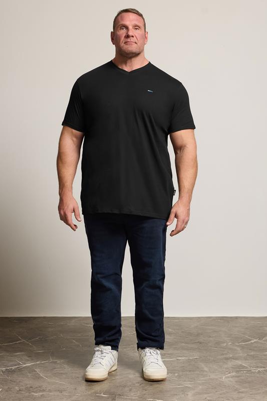 BadRhino Big & Tall Black Extra Long V-Neck T-Shirt | BadRhino 2