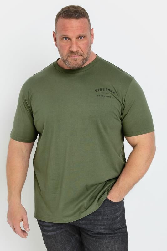 FIRETRAP Big & Tall Khaki Green Loyd V2 T-Shirt | BadRhino 1