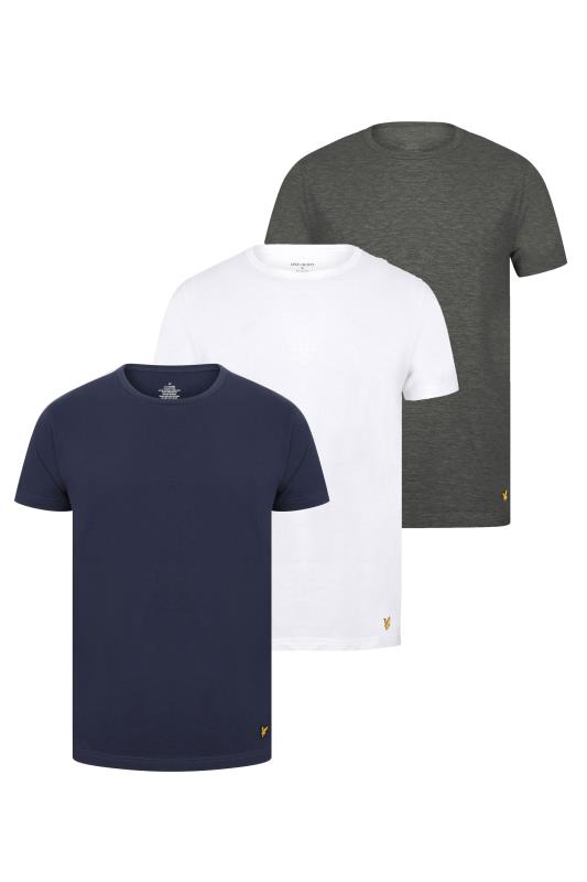 LYLE & SCOTT 3 Pack Navy & Grey Lounge T-Shirts | BadRhino 5