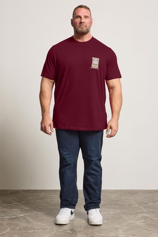 JACK & JONES Big & Tall Red Back Print T-Shirt | BadRhino 2
