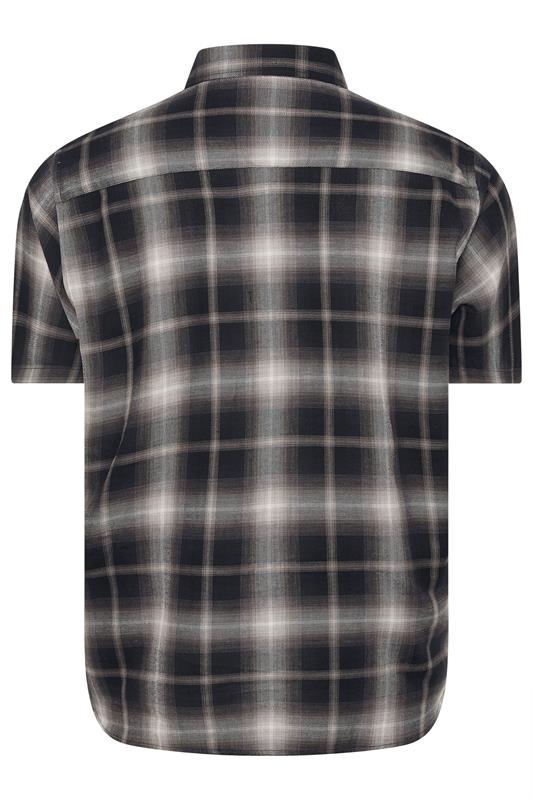 D555 Big & Tall Black Check Pocket Short Sleeve Shirt | BadRhino 4