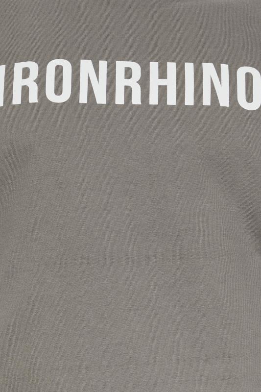 IronRhino Big & Tall Grey Chest Print T-Shirt | BadRhino 4