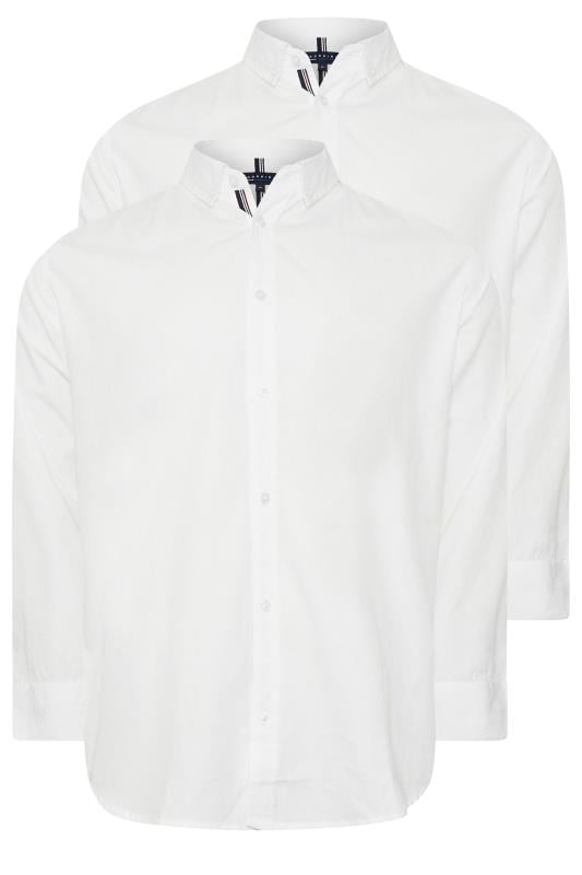 BadRhino Big & Tall 2 PACK White Long Sleeve Poplin Shirts | BadRhino 5