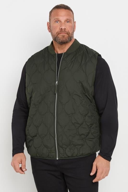 Men's  JACK & JONES Big & Tall Green Waterproof Quilted Gilet