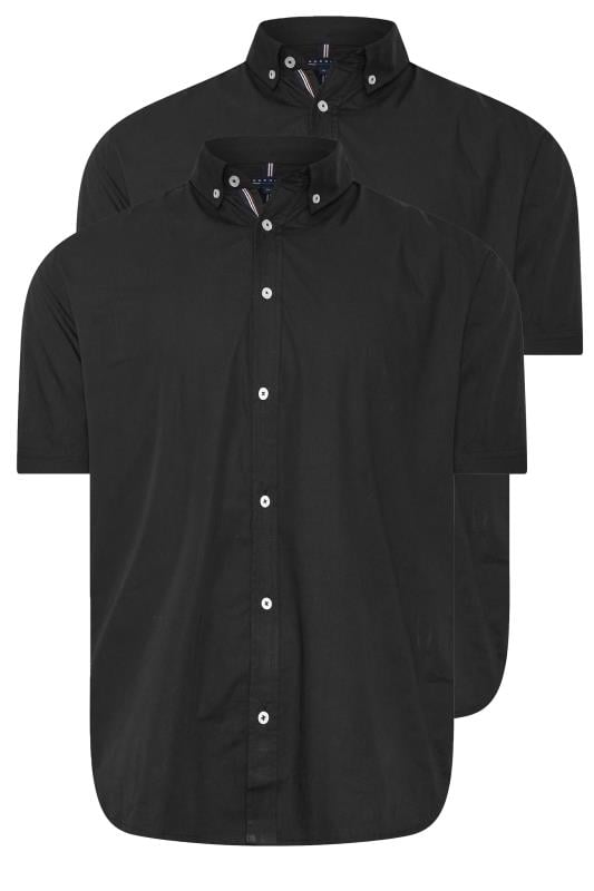 BadRhino Big & Tall 2 PACK Black Short Sleeve Poplin Shirts | BadRhino 5