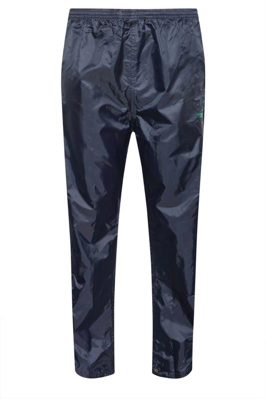 D555 Big & Tall Navy Blue Pack Away Waterproof Trousers | BadRhino 3