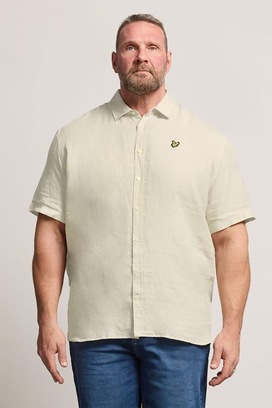  Lyle & Scott Big & Tall Stone Brown Linen Shirt