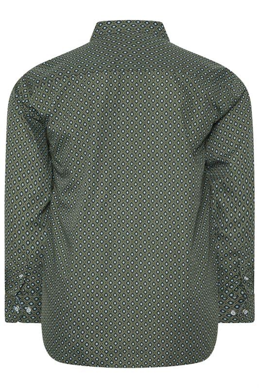 KAM Big & Tall Forest Green Geometric Shirt | BadRhino 2