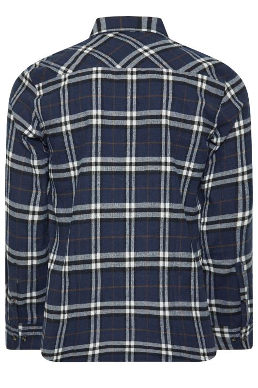 BadRhino Big & Tall Navy Long Sleeve Check Shirt | BadRhino 5