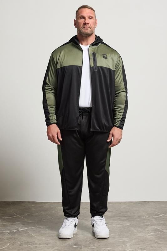 D555 Big & Tall Black Dry Wear Panel Zip Through Hoodie | BadRhino 2