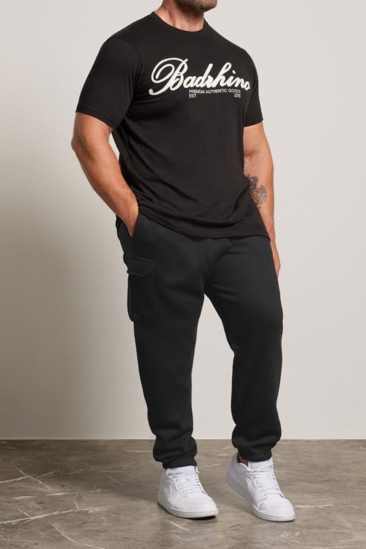  BadRhino Big & Tall Black Essential Cargo Joggers
