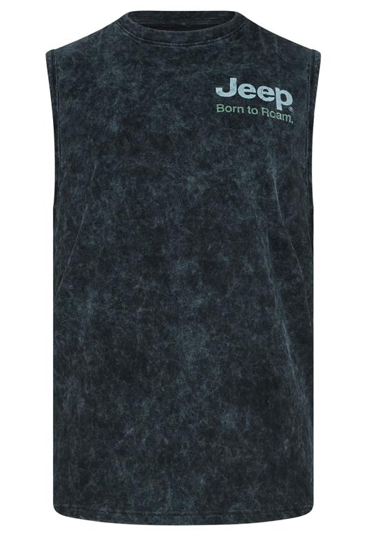  BadRhino Big & Tall Black Acid Wash 'Jeep' Graphic Vest