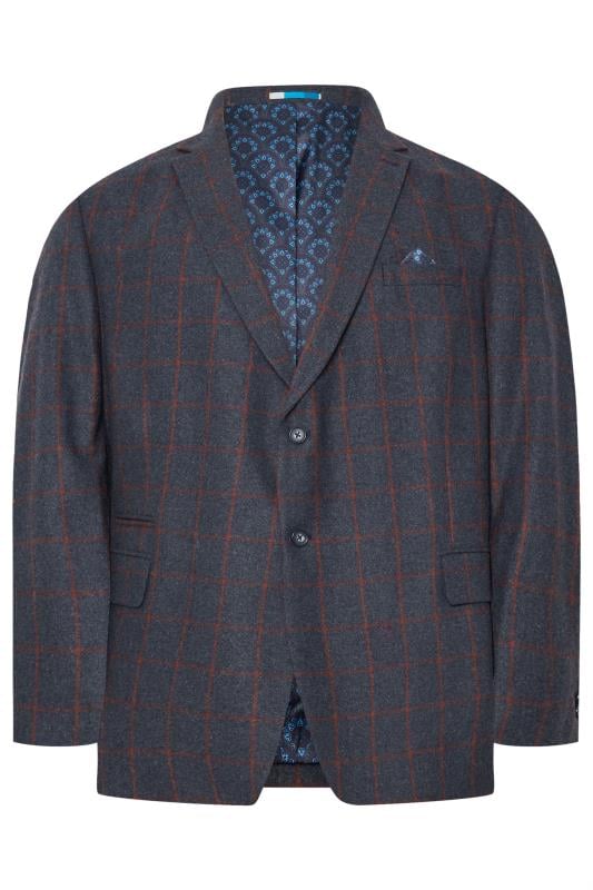 BadRhino Big & Tall Blue & Red Checked Suit Jacket | BadRhino 1