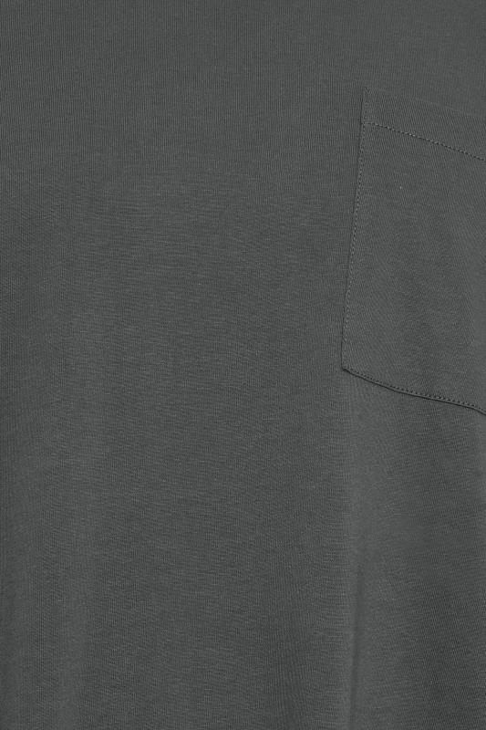 STUDIO A Big & Tall Grey Pocket Detail T-Shirt | BadRhino 3