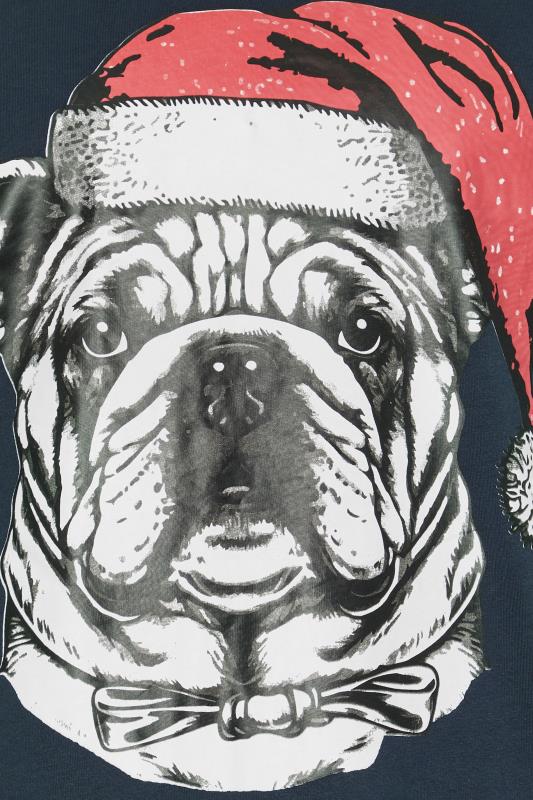 KAM Navy Bulldog Santa Graphic Print T-Shirt | BadRhino 2