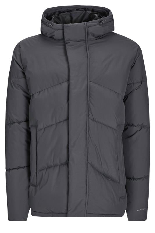 JACK & JONES Big & Tall Grey Hooded Puffer Jacket | BadRhino 1