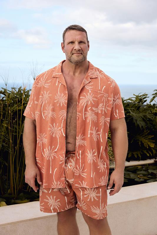  BadRhino Big & Tall Clay Orange Palm Tree Swim Shorts