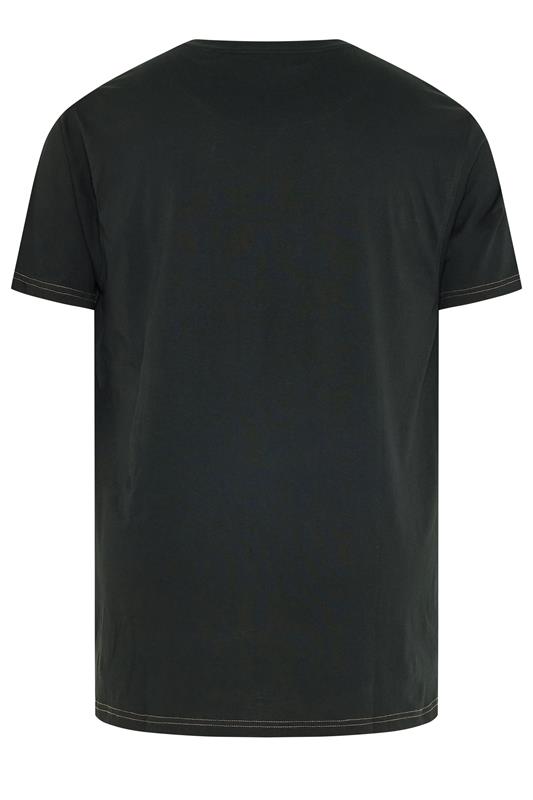 KAM Big & Tall Black Vintage Denim Graphic Print T-Shirt | BadRhino 2