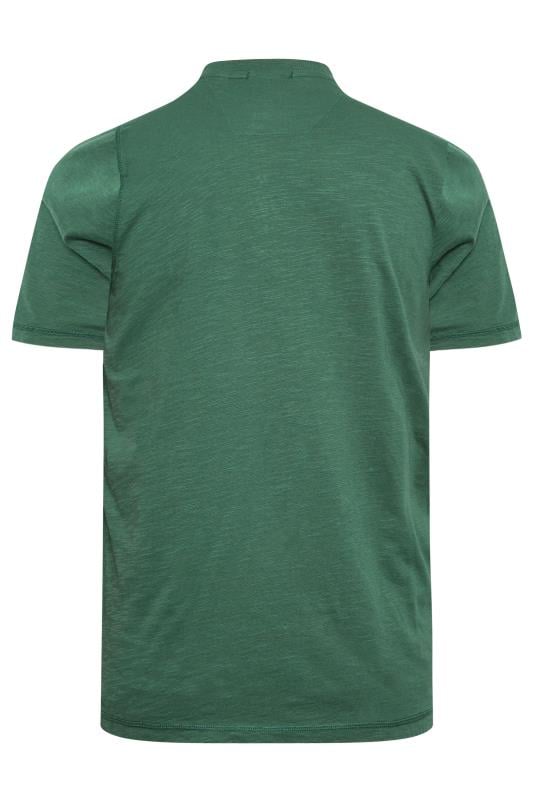 BadRhino Big & Tall Pine Green Y Neck Slub T-Shirt | BadRhino 4