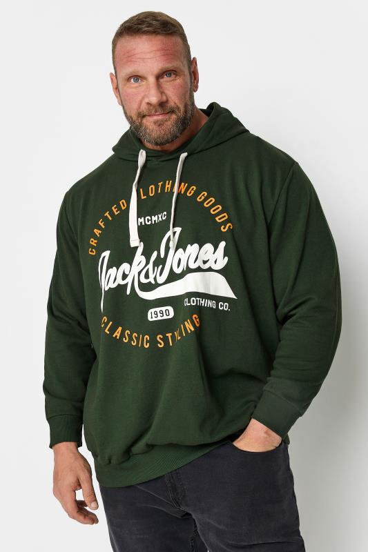 Men's  JACK & JONES Big & Tall Green Circular Logo Sweat Hoodie