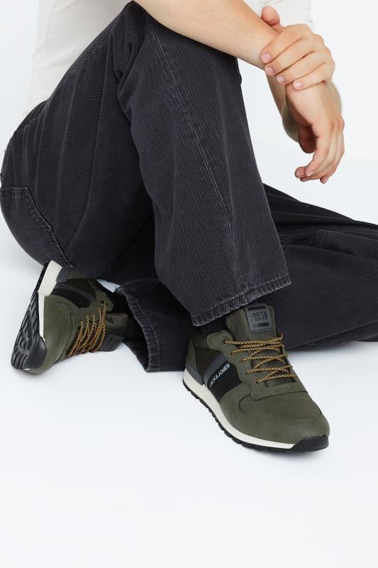 Men's  JACK & JONES Olive Green Hike Trainers