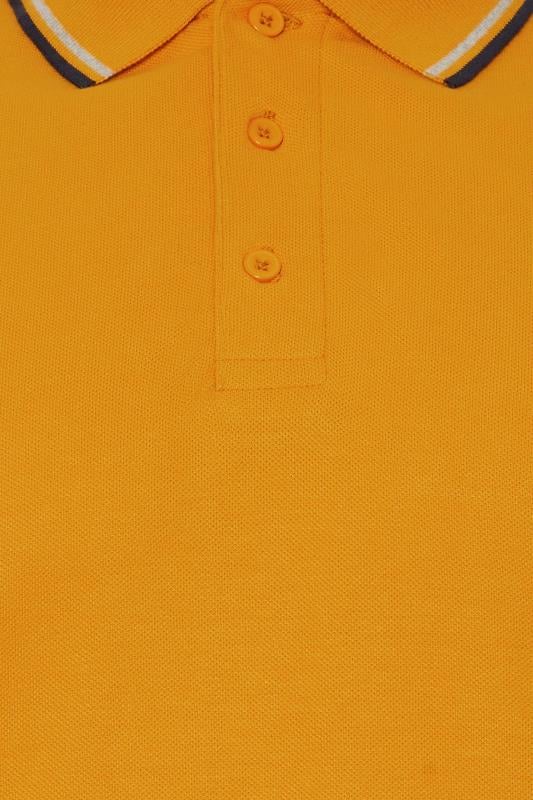 BadRhino Big & Tall Mustard Yellow Tipped Polo Shirt | BadRhino  3