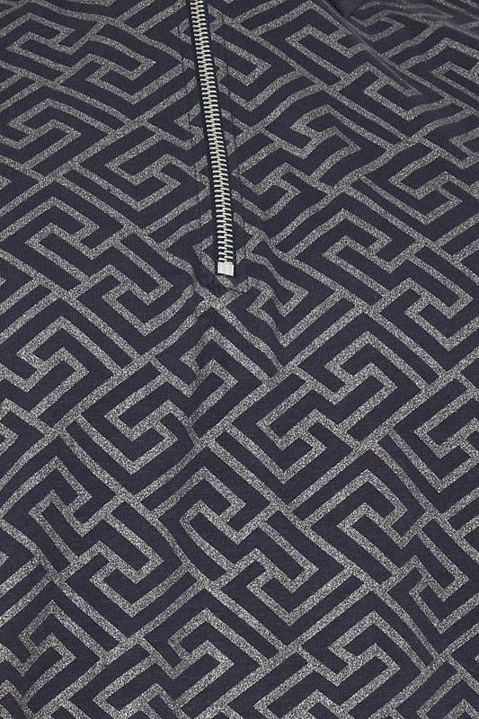 KAM Big & Tall Navy Blue Foil Print Polo Shirt | BadRhino 5