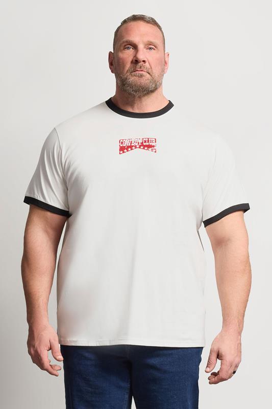  BadRhino Big & Tall Off White 'Cowboy Club' Graphic T-Shirt