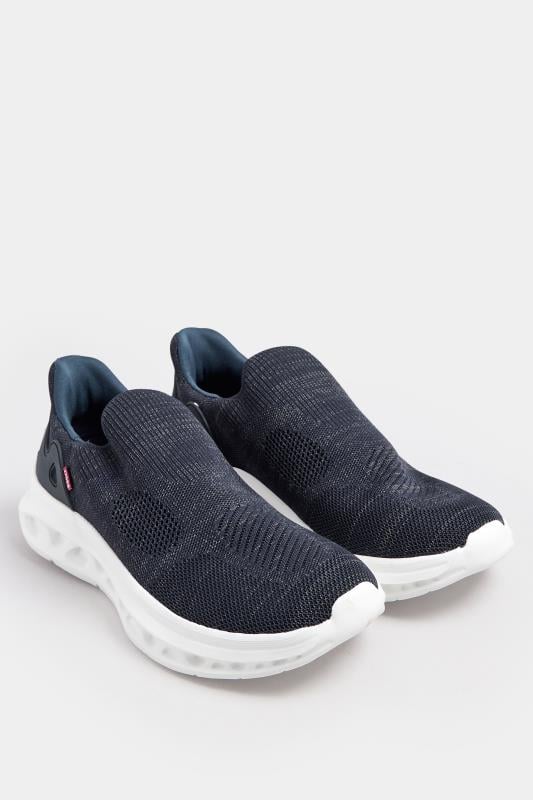 D555 Navy Hands Free Shoes With Knitted Top | BadRhino 1