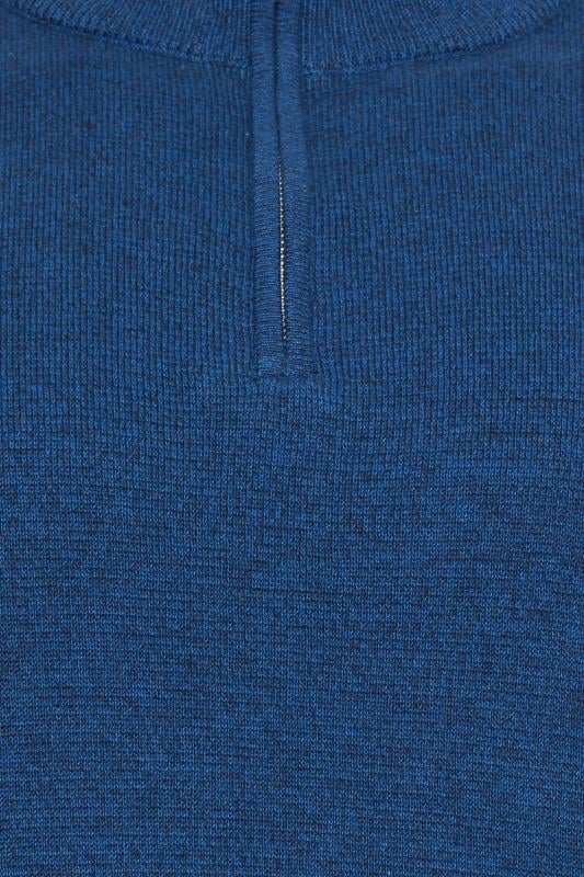 BadRhino Big & Tall Blue Milano Quarter Zip Jumper | BadRhino 3