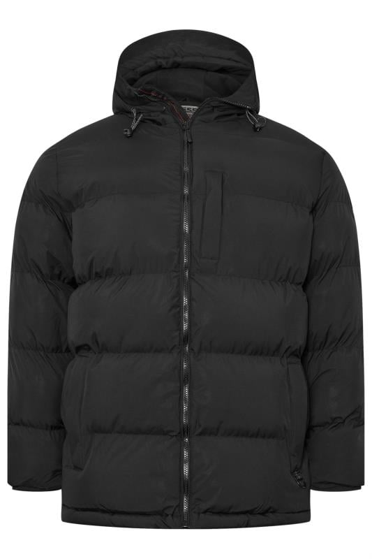 D555 Big & Tall Black Quilted Fleece Lined Puffer Jacket | BadRhino 3