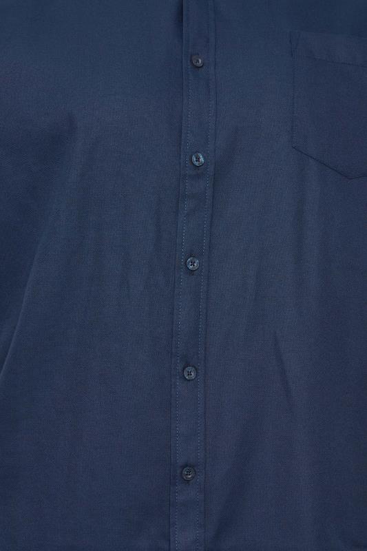 D555 Big & Tall Navy Blue Short Sleeve Oxford Shirt | BadRhino
