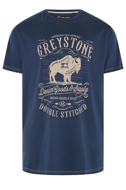  KAM Big & Tall Navy Blue 'Greystone' Graphic Print T-Shirt