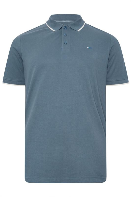 BadRhino Big & Tall 3 PACK Blue/Green/Brown Tipped Polo Shirt | BadRhino 4