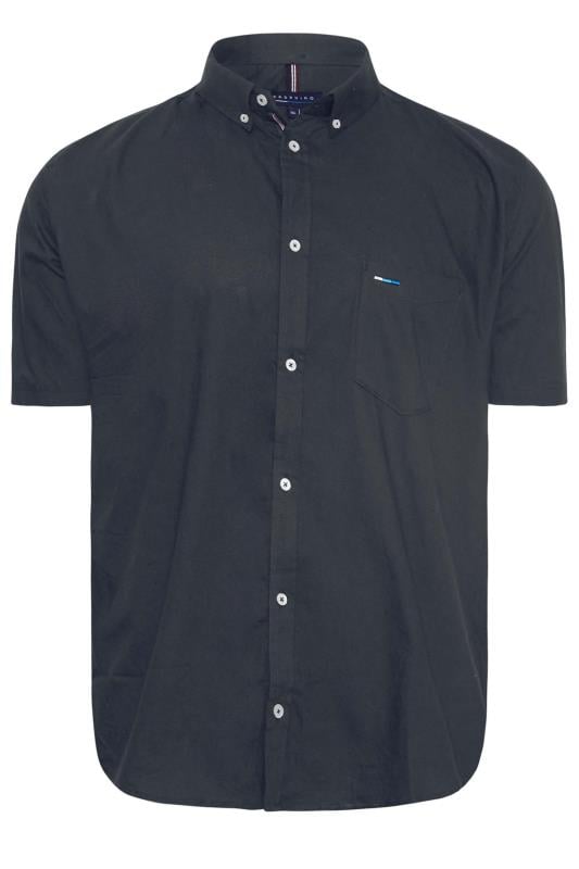 BadRhino Big & Tall Navy Blue 2 PACK Short Sleeve Oxford Shirts | BadRhino 3