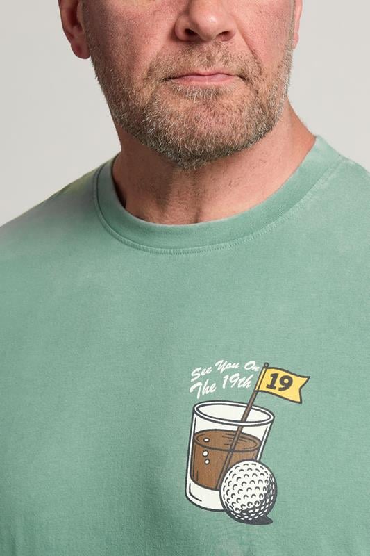 BadRhino Big & Tall Green Pigment Dye Golf Graphic T-Shirt | BadRhino 5