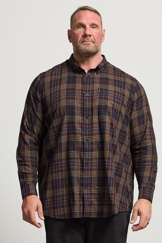 Men's  BEN SHERMAN Big & Tall Navy Blue Check Shirt