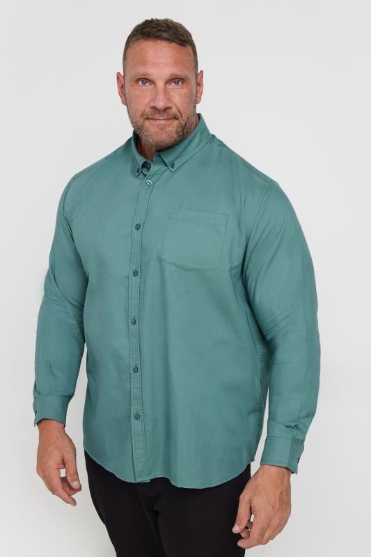 BadRhino Big & Tall Blue Long Sleeve Oxford Shirt | BadRhino 2