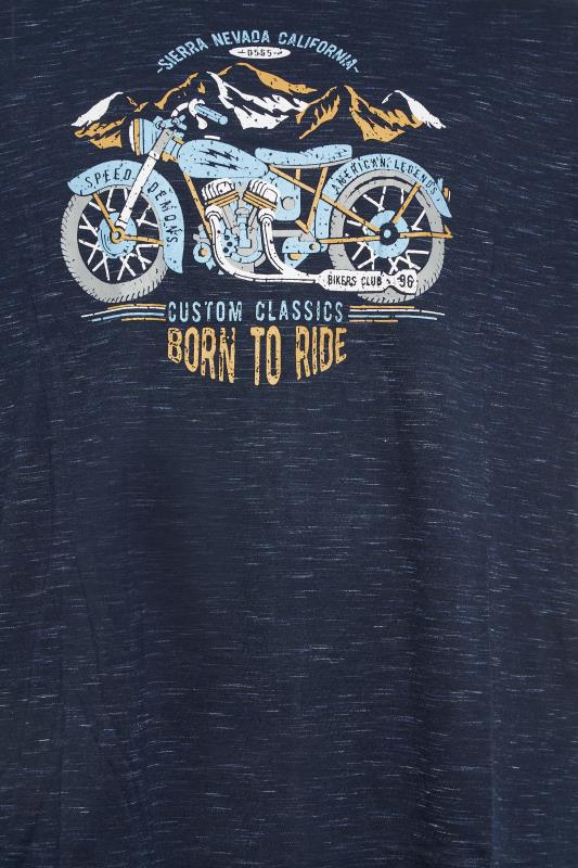 D555 Big & Tall Navy Blue Motorbike Tee | BadRhino 2