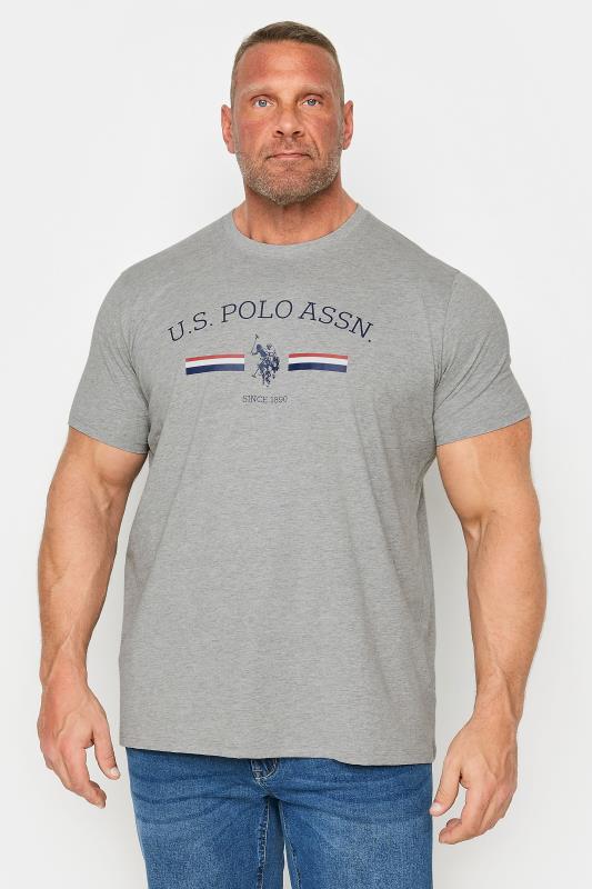 Men's  U.S. POLO ASSN. Grey Stripe Rider T-Shirt