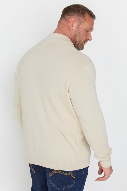 BadRhino Big & Tall Cream Milano Quarter Zip Jumper | BadRhino 2