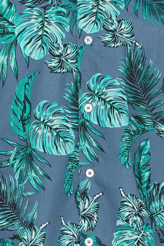 BadRhino Big & Tall Navy Blue Leaf Print Shirt | BadRhino 4