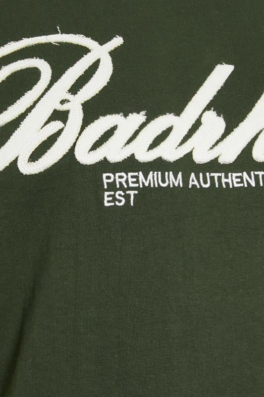 BadRhino Big & Tall Dark Green Embroidered Script T-Shirt | BadRhino 3